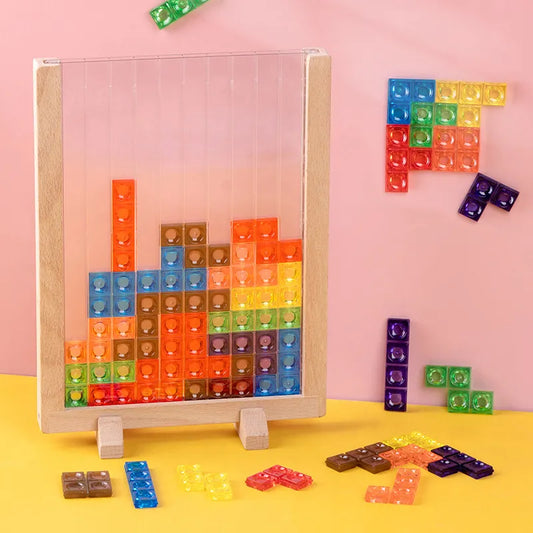 Creative Three-Dimensional Тетрис Russian 3D Desktop Game Tangram Math Toys Building Blocks Board Kids Educational for Children